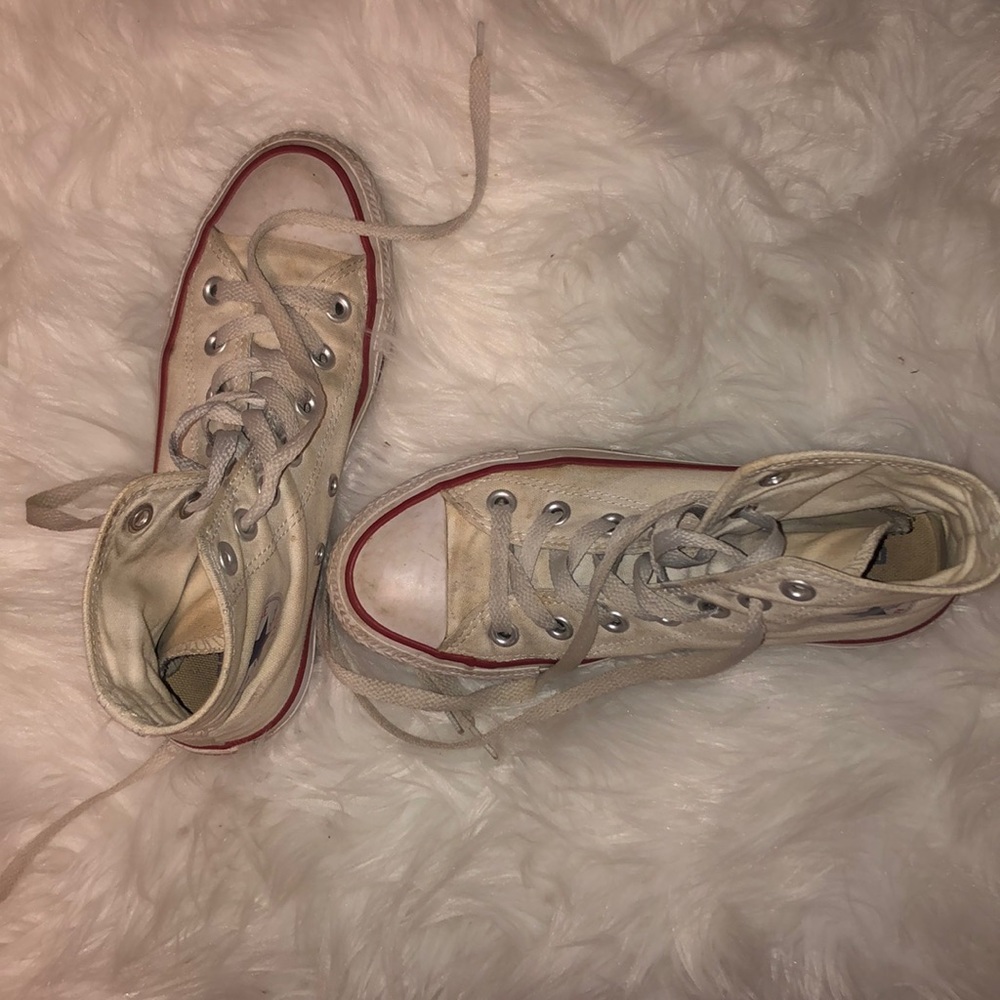 White converse high tops. Size 5.